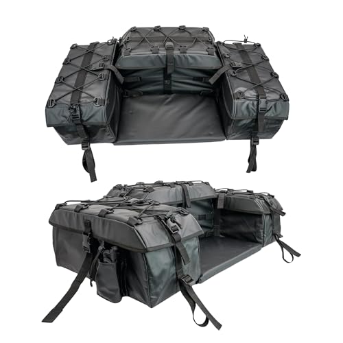 ATV Tek Arch Series Storage Bag – Heavy Duty Waterproof ATV Storage Bag with Steel Frame, 4000cu Cargo Capacity and Padded Bottom Seat & Backrest for Passenger - color: Black
