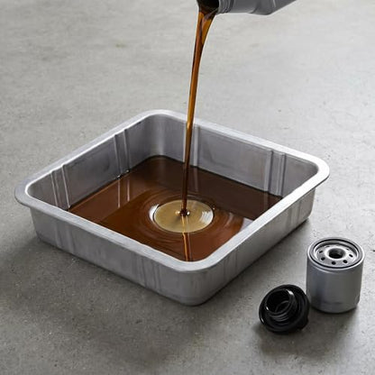 Oil Drain Pan, Heavy-Duty Leakproof Metal Oil Change Container with Wide Opening 3-4L Capacity Universal Fit for Cars Motorcycles Boats Garage Maintenance - size: 5l, style: 5l