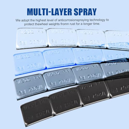 JiiinMiiin 1/2oz, 0.5oz, 24PCS Black Steel Adhesive Stick on Wheel Weights - color: Black, size: 0.5oz - 24PCS