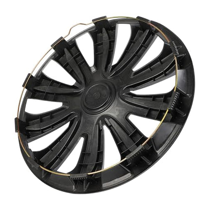 SCITOO Fit 17 Inch Hubcaps 4X Black & Silver Wheel Cover Universal-Fit