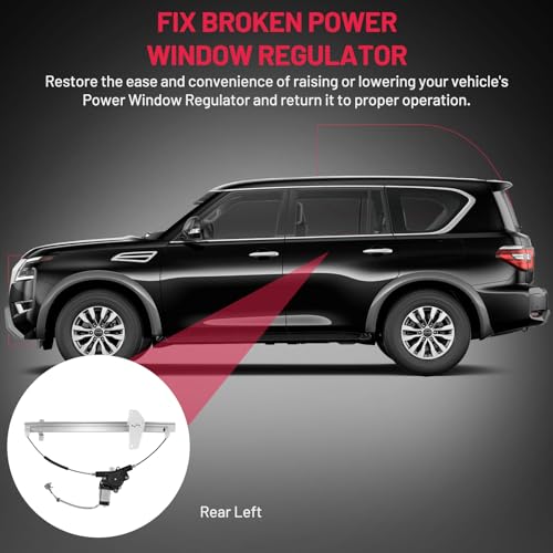 BDFHYK 748-980 Rear Left Window Regulator with Motor - size: Rear Left, style: 2005-2015 Nissan Armada Titan