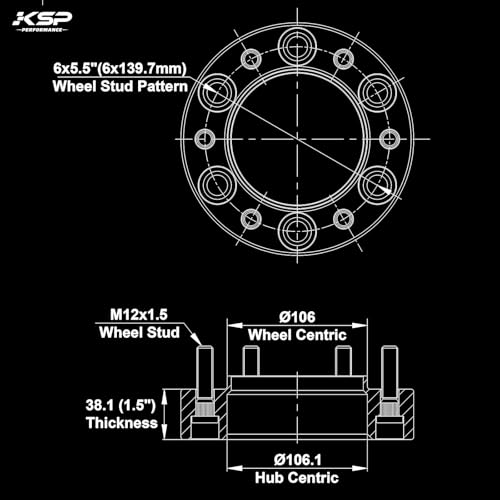 KSP 1.5in Wheel Spacers for Tacoma 4Runner Cruiser Tundra with 6x5.5 PCD - color: Blue, size: 1.5inch-tacoma1995-2023