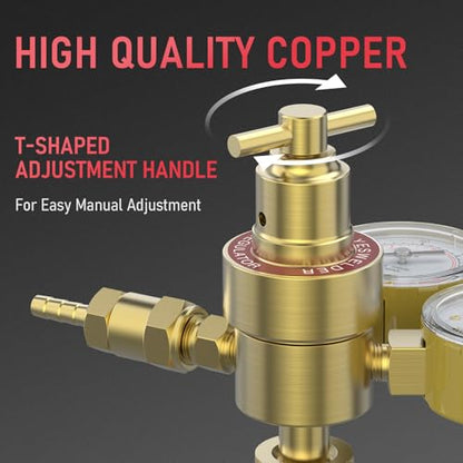 YESWELDER Argon CO2 Regulator with 8.2 ft Hose 0-4000 PSI Gauges Gas