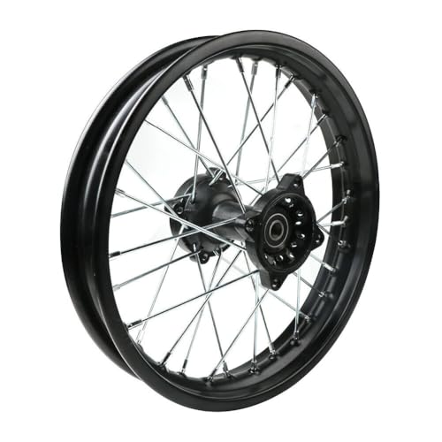 Steel Rear Rim Wheel Disk Brake Apollo SSR 50cc 125cc 150cc XR CRF DB17 Dirt Pit Bike Chines Made Dirt Bikes 12mm 15mm Axle Shaft (12 inch 12mm Axle, Red) - color: Red, size: 12 inch wheel, 0.47 inch axle
