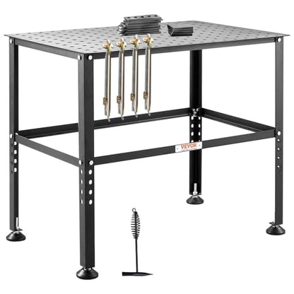 VEVOR Welding Table 36" x 24", 800LBS Capacity Welding Workbench Table, Heavy-Duty Work Bench with 0.63" Fixture Holes and Non-Slip Foot Pads for Welding Assembly Repair Works