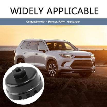 Oil Filter Wrench, Oil Filter Removal Tool, 64mm 14 Flute Oil Filters Wrench, Fits 2.5-5.7L Engine with Cartridge Style, for 4 Runner, RAV4, Highlander (Black)