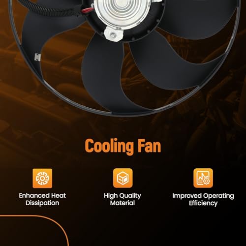 maXpeedingrods Electric Radiator Cooling Fan Driver Side Assembly for Audi TT 2000-2002 TT Quattro 2000-2006, for Volkswagen Golf 1999-2006 Jetta 1999-2005, 6QD959455A 6H0959455B 1J0959455F - size: 6QD959455A