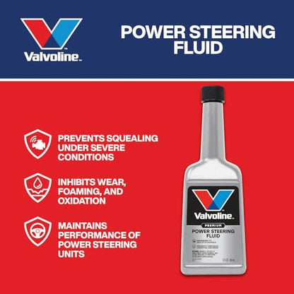 Valvoline Power Steering Fluid, Maintains Performance & Condition, Prevents Squealing, Inhibits Wear & Oxidation, Meets GM 1050017, Chrysler 5931 & Ford M2C195-A, 12oz - size: 12 fl oz