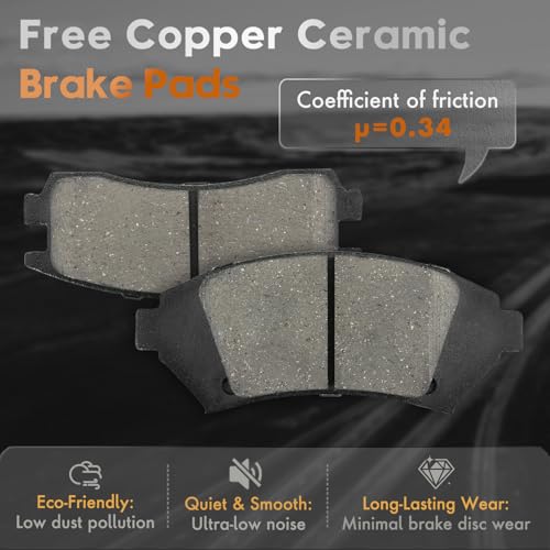 BETTHAND Front And Rear Brake Pads And Rotors Compatible With Chevy - size: 56641*2+56629*2+D1224-7693+D814-7387