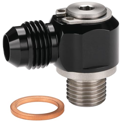 6AN Male Flare Banjo to M12x1.25 Stainless Steel Banjo Bolt Assembly Fitting Adapter Black - size: 6AN to M12x1.25