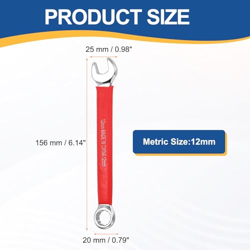 HARFINGTON 2Pcs Metric Combination Wrench 12mm 12-Point Box & Open End CR-V - size: 12mm