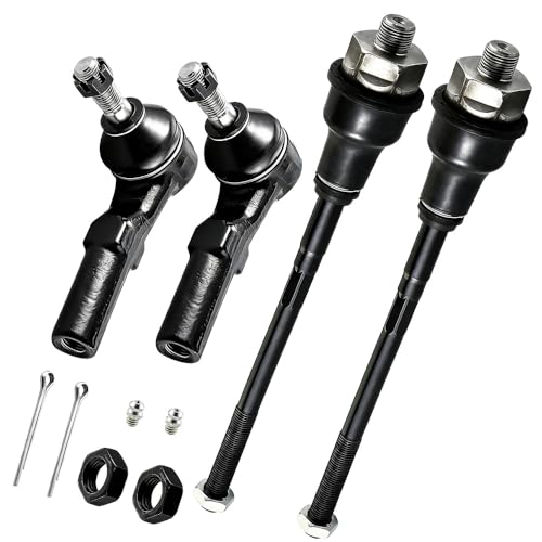 4Pcs Front Inner and Outer Tie Rod Ends Fits for 2001-2010 Chevy Silverado/Suburban/Avalanche 1500 2500 3500 HD, GMC Sierra/Yukon XL 1500 2500 3500 HD, Hummer H2, Replace ES3609 ES3488 - size: ES3488-3609X2