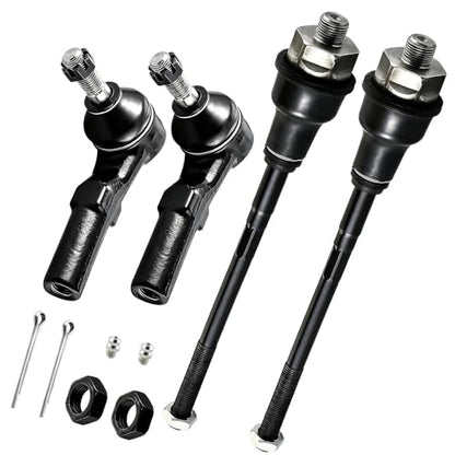 4Pcs Front Inner and Outer Tie Rod Ends Fits for 2001-2010 Chevy Silverado/Suburban/Avalanche 1500 2500 3500 HD, GMC Sierra/Yukon XL 1500 2500 3500 HD, Hummer H2, Replace ES3609 ES3488 - size: ES3488-3609X2