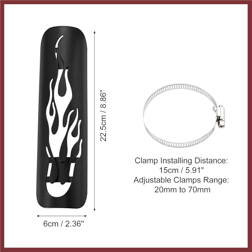 1Set Universal Motorcycle Exhaust Heat Shield Pipe Shield Exhaust Guard Muffler Protector for Harley Flame Black Replace Parts