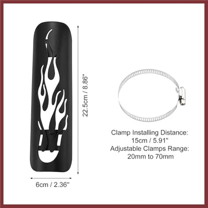 1Set Universal Motorcycle Exhaust Heat Shield Pipe Shield Exhaust Guard Muffler Protector for Harley Flame Black Replace Parts