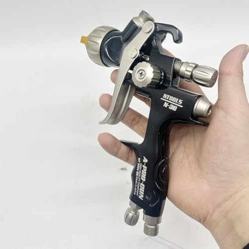 Automotive Air Paint Sprayer Gun Kit, 1.3mm HVLP Spray Gun and 1.7mm Nozzles Needle Cap with 600cc Disposable Cup for Car Primer, Topcoat & Touch-Up, Furniture Painting.