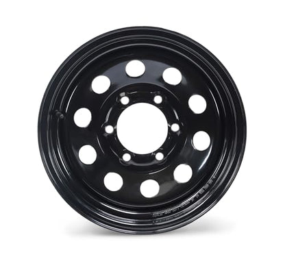 ROCKMAN Trailer Tire Wheel ST225/75R15 10-Ply E 117M 6X5.5 Black Mod Rim,S2 - size: ST225/75R15 10PR /6x5.5