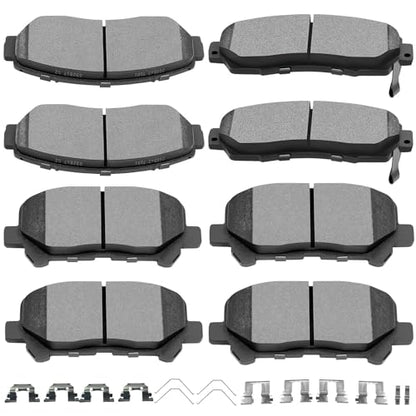 Ceramic Brake Pads Kits,SCITOO 8pcs Brakes Pads Set For Honda Odyssey 11-17 - size: Front D1521 & Rear D1281