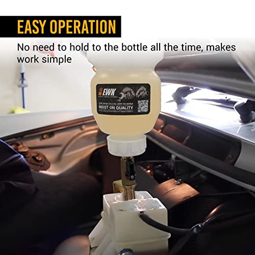 EWK 1L Master Cylinder Brake Fluid Refilling Bottle, Brake Bleeder Dispensing Tool Kit for Automotive Brake Flush & Bleeding, Universal Fit, Easy Operation for Cars, Motorcycles, ABS Systems