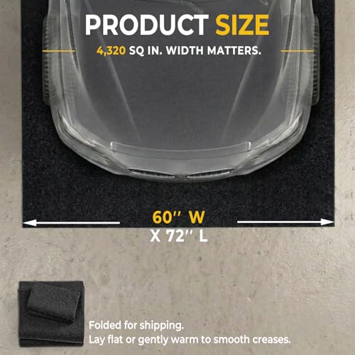Golener Oil Spill Mat - 60”x72” Garage Floor Mat for Under Car, Absorbent Oil Mat, Rubber Floor Mats, Waterproof, Contain Liquid, Protect Garage Surface from Spills, Reusable, Washable, Durable, Black - size: 5' x 6' (Rectangular)