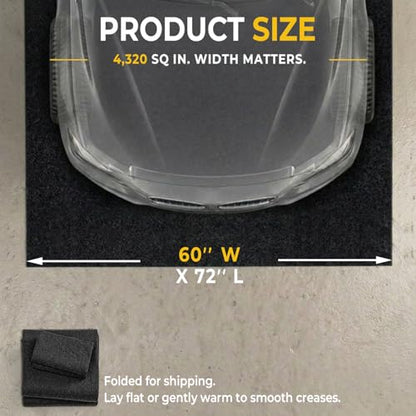 Golener Oil Spill Mat - 60”x72” Garage Floor Mat for Under Car, Absorbent Oil Mat, Rubber Floor Mats, Waterproof, Contain Liquid, Protect Garage Surface from Spills, Reusable, Washable, Durable, Black - size: 5' x 6' (Rectangular)