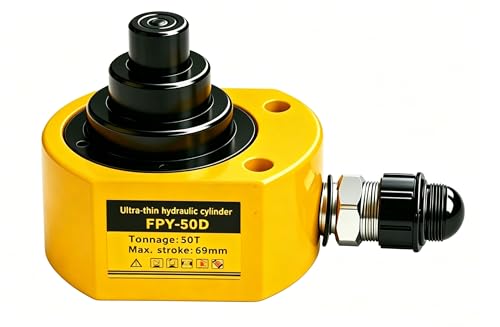 Jooptoolwook 50T Multi-Section Low Profile Hydraulic Ram Jack, 2.59" Stroke Portable Mini Hydraulic Lifting Cylinder for Machinery, Bridge & Construction Industry - size: 50T