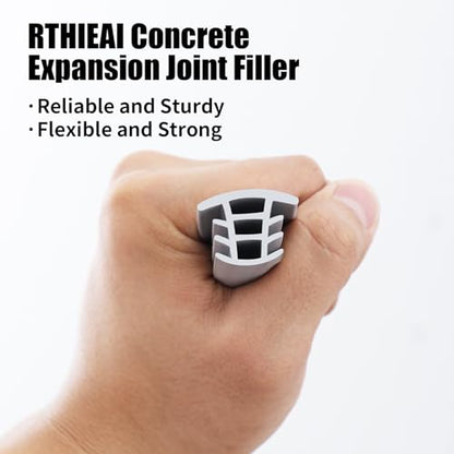 Flexible EPDM Rubber Strip (25 ft Long and 1/2 inch Wide) for Concrete Crack Repair and Replacement - Weather and Aging Resistant Expansion Joint Filler for Driveways and Sidewalks - size: 1/2", 25 ft