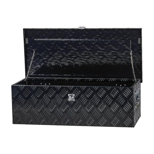 30 Inch Aluminum Truck Bed Tool Box with Side Handles, Lock - color: Black, size: 30"