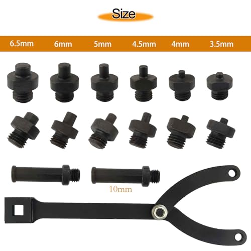 15Pc Adjustable Cylinder Spanner Wrench Set 1/2" Drive for 1-1/4"-5" Dia