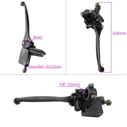 Left + Right 8mm Brake Master Cylinder Lever Mirror Hole for GY6 50cc 125cc 150cc 250cc Scooter Moped