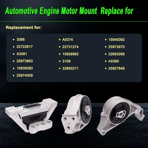 Set of 3 Motor Mount Chevy Cobalt HHR G5 Ion 2.0L 2.2L 2.4L Auto - size: 2006-2008 Cobalt 2.4L