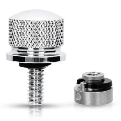 FOVPLUE 1/4″-20 Thread Seat Bolt/Screw and Nut Kit for Harley FLT Touring - color: CHROME BOLT/NUT/WASHER
