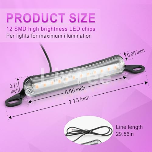LivTee License Plate Light, Extremely Bright LED License Plate Lights Assembly for Trailer UTV ATV Truck RV Boat, Purple - color: Purple