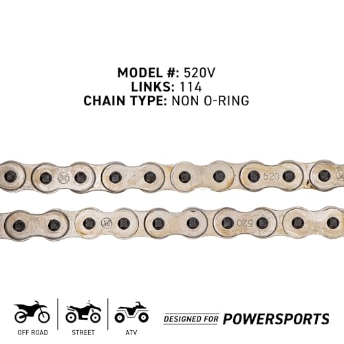 NICHE Drive Sprocket Chain Combo for Yamaha Virago V-Star 250 Route 66 XV250 Front 16 Rear 45 Tooth 520V O-Ring 114 Links - size: O-Ring Chain