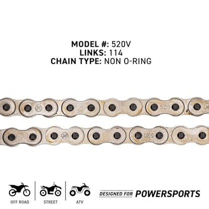 NICHE Drive Sprocket Chain Combo for Yamaha Virago V-Star 250 Route 66 XV250 Front 16 Rear 45 Tooth 520V O-Ring 114 Links - size: O-Ring Chain