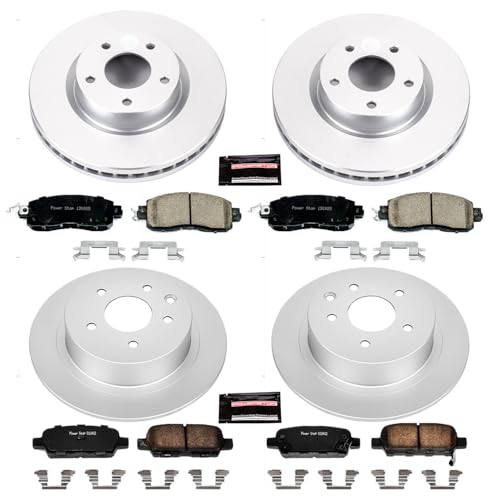 PowerStop Z17 Brake Pad & Fully Coated Rotor Kit Front & Rear CRK6495 - style: Coated Rotor Kit