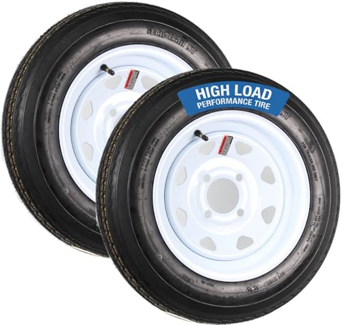 eCustomrim 2-Pack Trailer Tire Rim Assembly 4.80-12 480-12 4 Lug LRC White