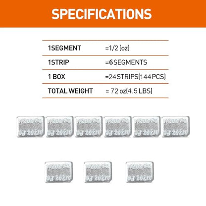 A A IN Adhesive Stick on Wheel Weights, US Quality,144pcs 0.5oz, Grey - color: Grey, size: 144pcs 1/2oz Wheel Weights