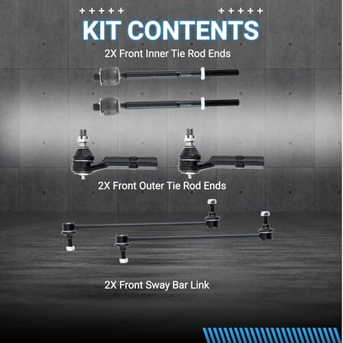 Front End Suspension Kit Compatible With Buick Enclave, Chevy Traverse, GMC Acadia/Limited, Saturn Outlook Tie Rods Inner and Outer Complete Kit, Tie Rod and Sway Bar - size: For Buick/Chevy/GMC/Saturn