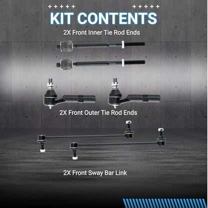 Front End Suspension Kit Compatible With Buick Enclave, Chevy Traverse, GMC Acadia/Limited, Saturn Outlook Tie Rods Inner and Outer Complete Kit, Tie Rod and Sway Bar - size: For Buick/Chevy/GMC/Saturn