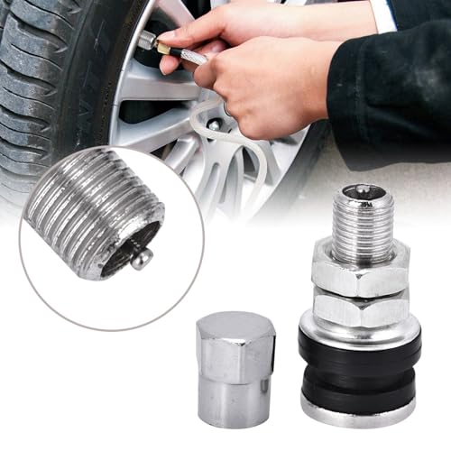 10-Pack TR161 Metal Tire Valve Stems with Rubber Seals for Motorcycles