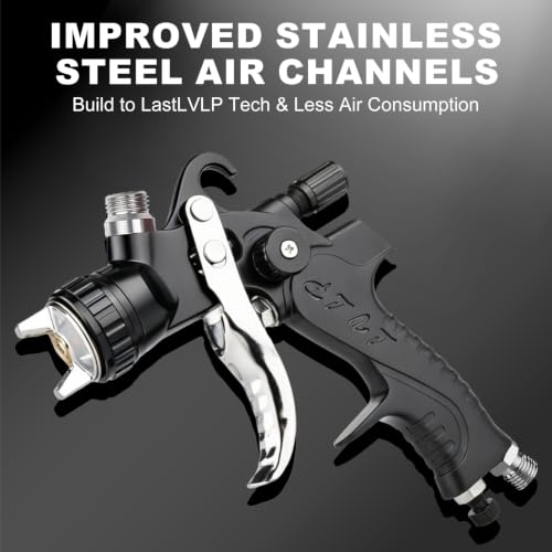 LVLP Spray Gun, Automotive Paint Gun with 10 Disposable Cups, 22oz