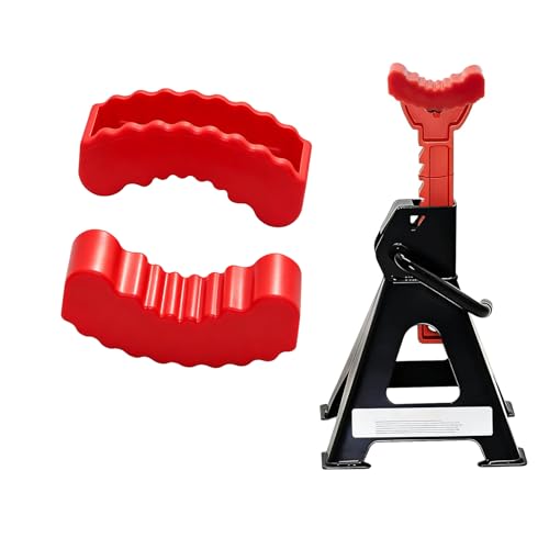 2 PCS 2-3 Ton Jack Stand Pads for Car, Anti-Slip Rubber Floor Jack Pad, Load-Bearing, Universal for Most Cars, Trucks, SUVs (Red) - color: 3 Ton #Red