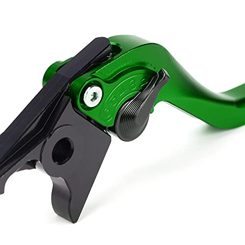 Short Brake Clutch Levers Compatible with K.awasaki Ninja ZX6R 2019 2020 2021 2022 2023 2024 2025 2026 | Front Shorter Levers Handles ZX-6R ZX 6R ZX636 Ninja636 Accessories (Green) - color: Green