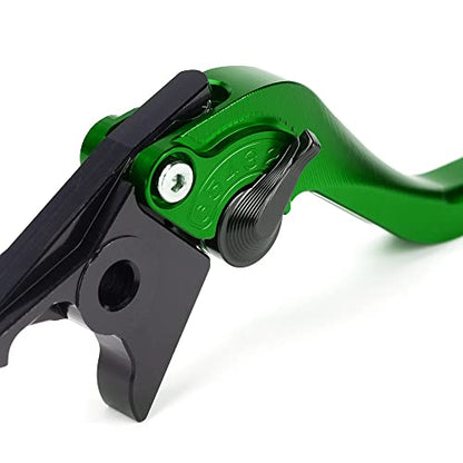 Short Brake Clutch Levers Compatible with K.awasaki Ninja ZX6R 2019 2020 2021 2022 2023 2024 2025 2026 | Front Shorter Levers Handles ZX-6R ZX 6R ZX636 Ninja636 Accessories (Green) - color: Green