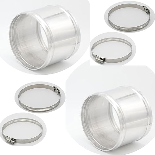 102mm(4") OD, Length 3" (76mm), Straight 4 Inch 6061 Aluminum Hose Joiner Tube Intercooler Pipe Connector High Class Glossy Polished Treatment Air Intake Tube with Bead Roll, 2 PCS - size: OD 4" (102mm)- 2 PCS