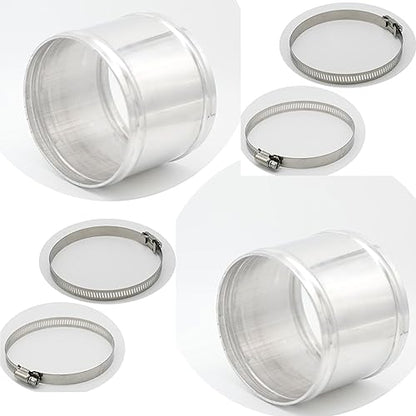 102mm(4") OD, Length 3" (76mm), Straight 4 Inch 6061 Aluminum Hose Joiner Tube Intercooler Pipe Connector High Class Glossy Polished Treatment Air Intake Tube with Bead Roll, 2 PCS - size: OD 4" (102mm)- 2 PCS