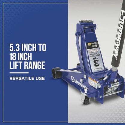Strongway Professional Service Floor Jack, 3-Ton Capacity - style: Normal