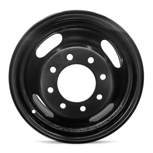16 x 6.5 in Steel Wheel Rim 8 Lug 165.1mm 127mm Offset 116.7mm CB| Powder-Coated Black finish Fits GMC Sierra 3500 2001-2007 | New OEM Replacement | 22820200 - size: 16x6.5 in - Black