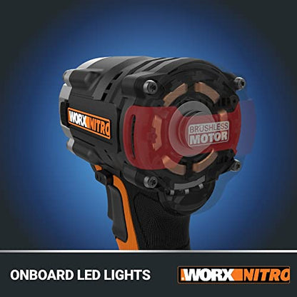 WORX Cordless Impact Wrench 20V 1/2" Brushless, WX272L - style: 20V Cordless Brushless Impact Wrench(Battery Pack & Charger)